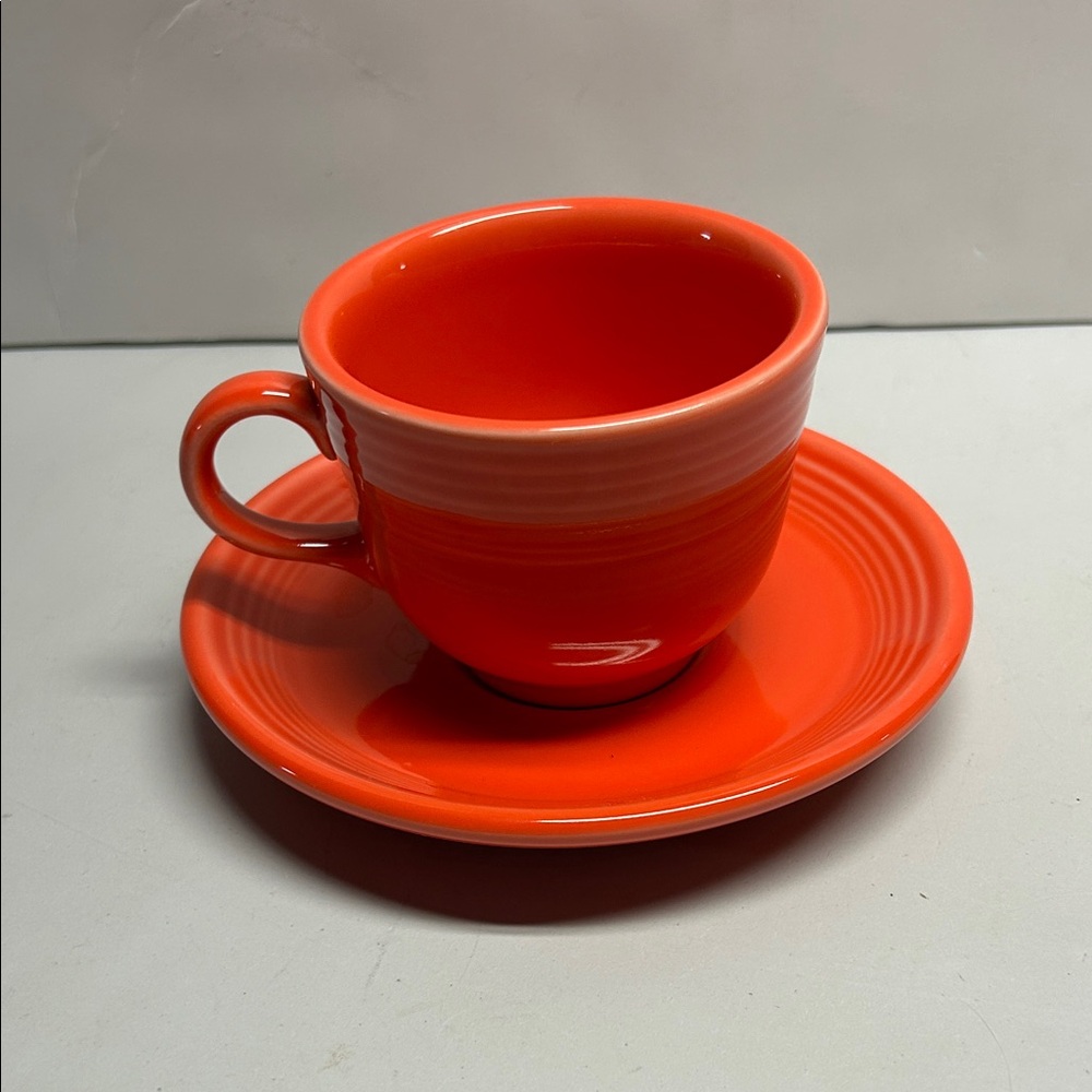 Fiesta Homer Laughlin replacement cup and saucer persimmon